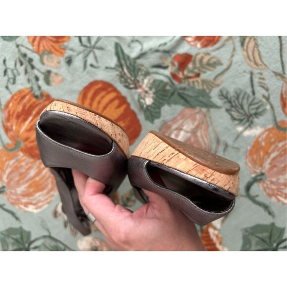 Calvin Klein Heidy Platform Cork Wedge Heels, Slingback Pumps, Sz 8.5 - Picture 11 of 11
